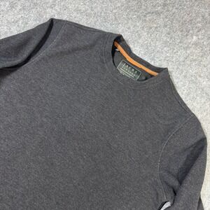 Jachs NY Mens Charcoal Gray Wool Blend Textured Crewneck Sweatshirt Large L